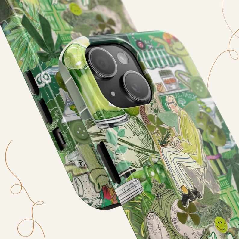 Green Collage Phone Case