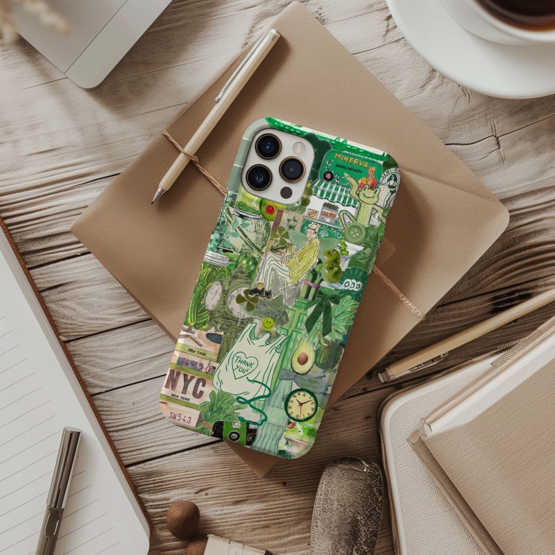 Green Collage Phone Case