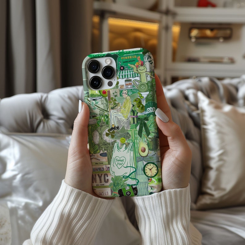 Green Collage Phone Case