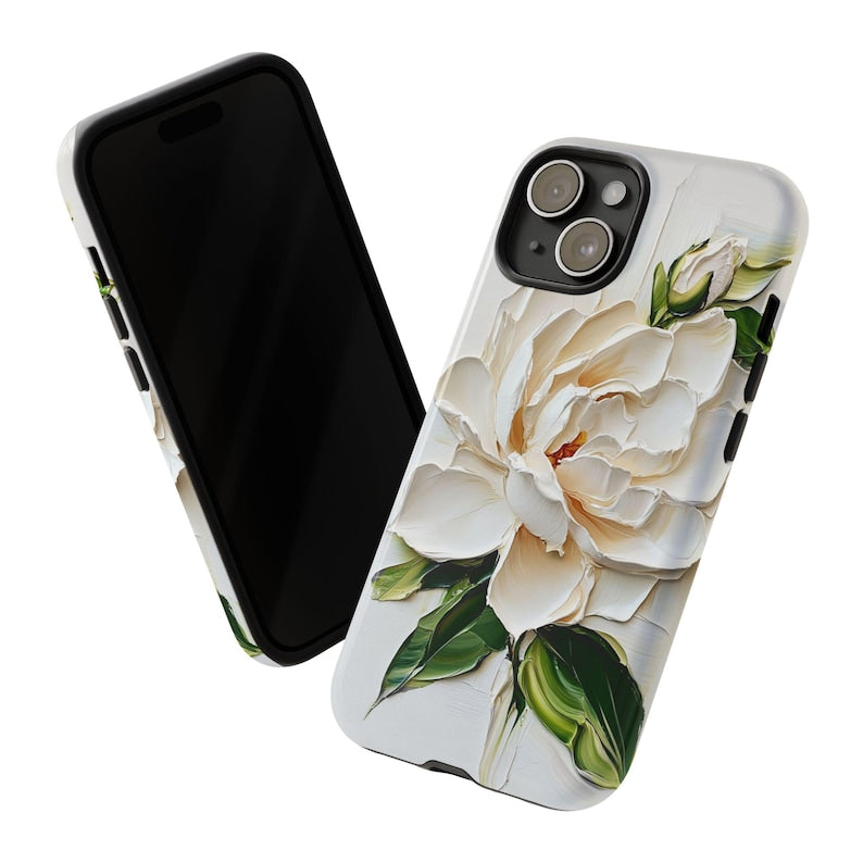 White Floral Oil Painting Phone Case