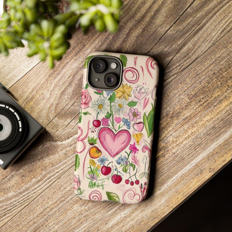 Coquette Heart & Flowers Collage Phone Case