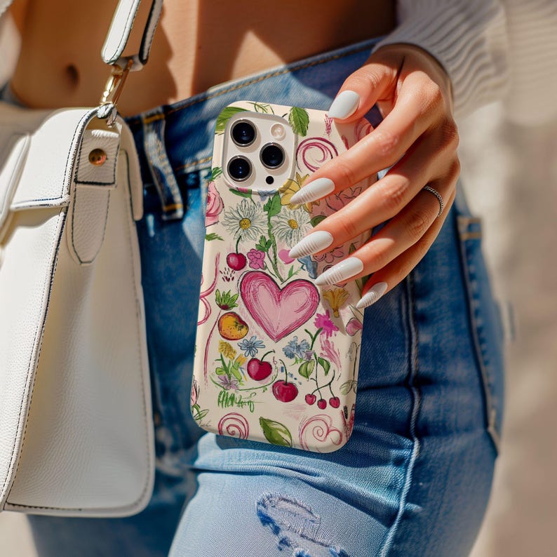 Coquette Heart & Flowers Collage Phone Case