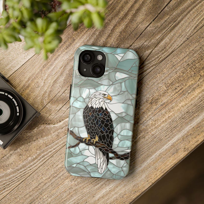 Stained Glass Bald Eagle Phone Case