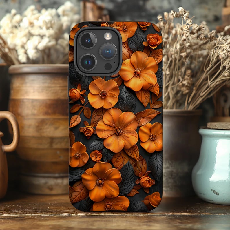 Orange Flowers iPhone Case