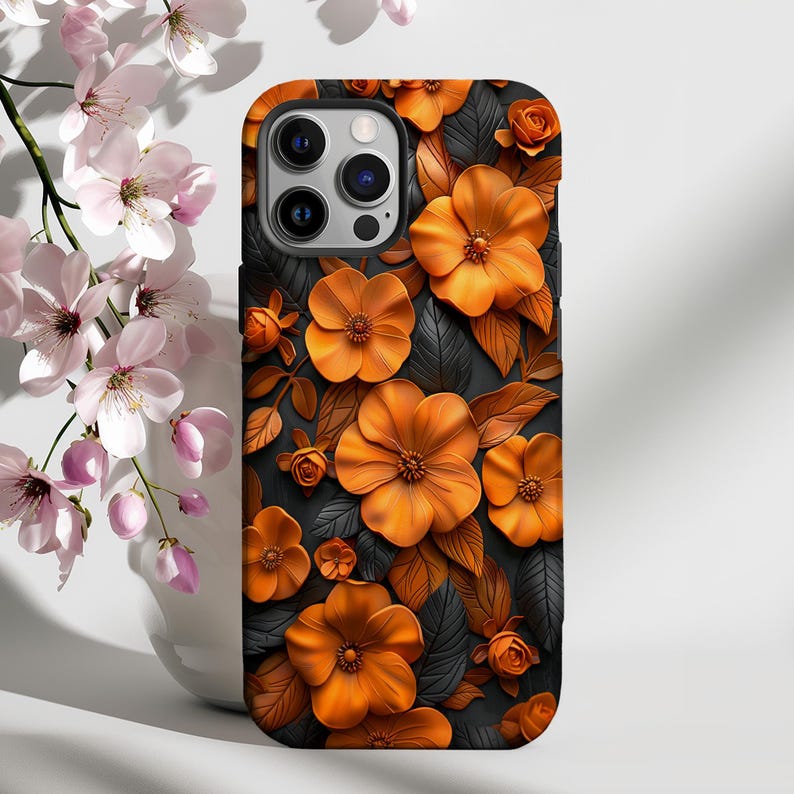 Orange Flowers iPhone Case