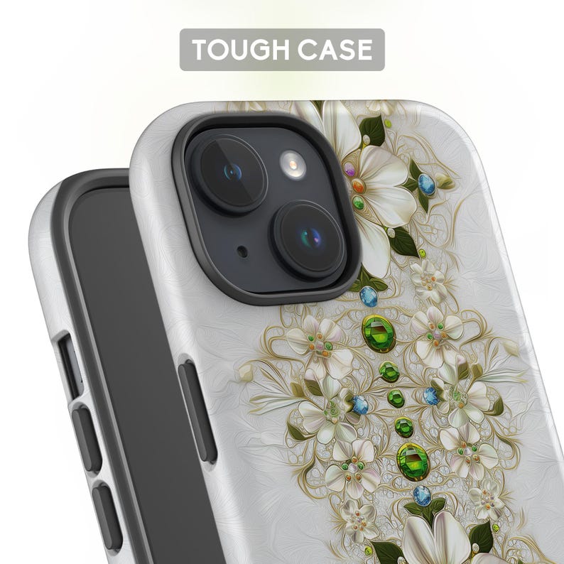 Elegant Floral Emerald Ornament iPhone Case